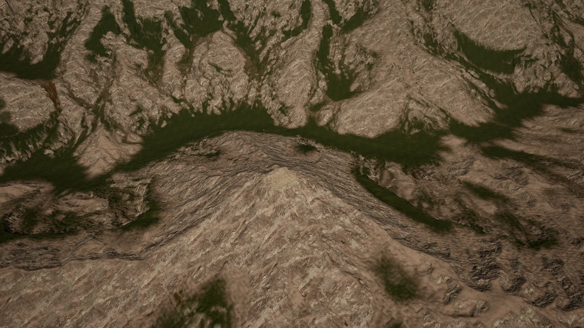 Rendered site terrain and surrounding landscape