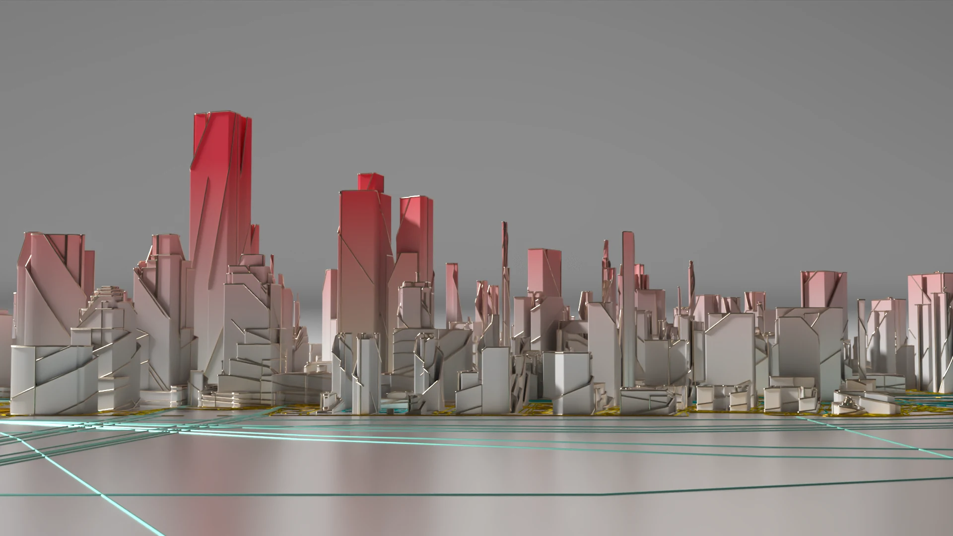 New York reinterpreted as a folded procedural urban landscape