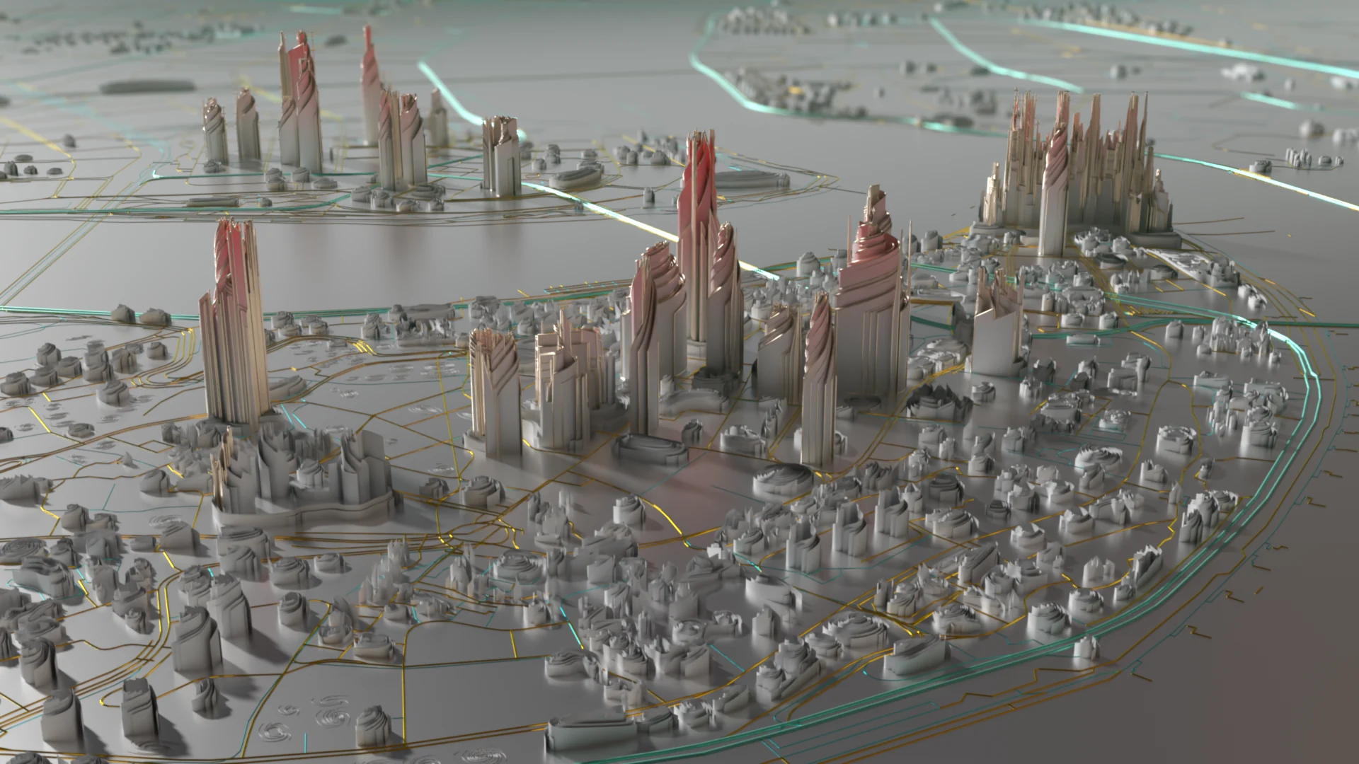 Final rendered procedural landscape of Chongqing