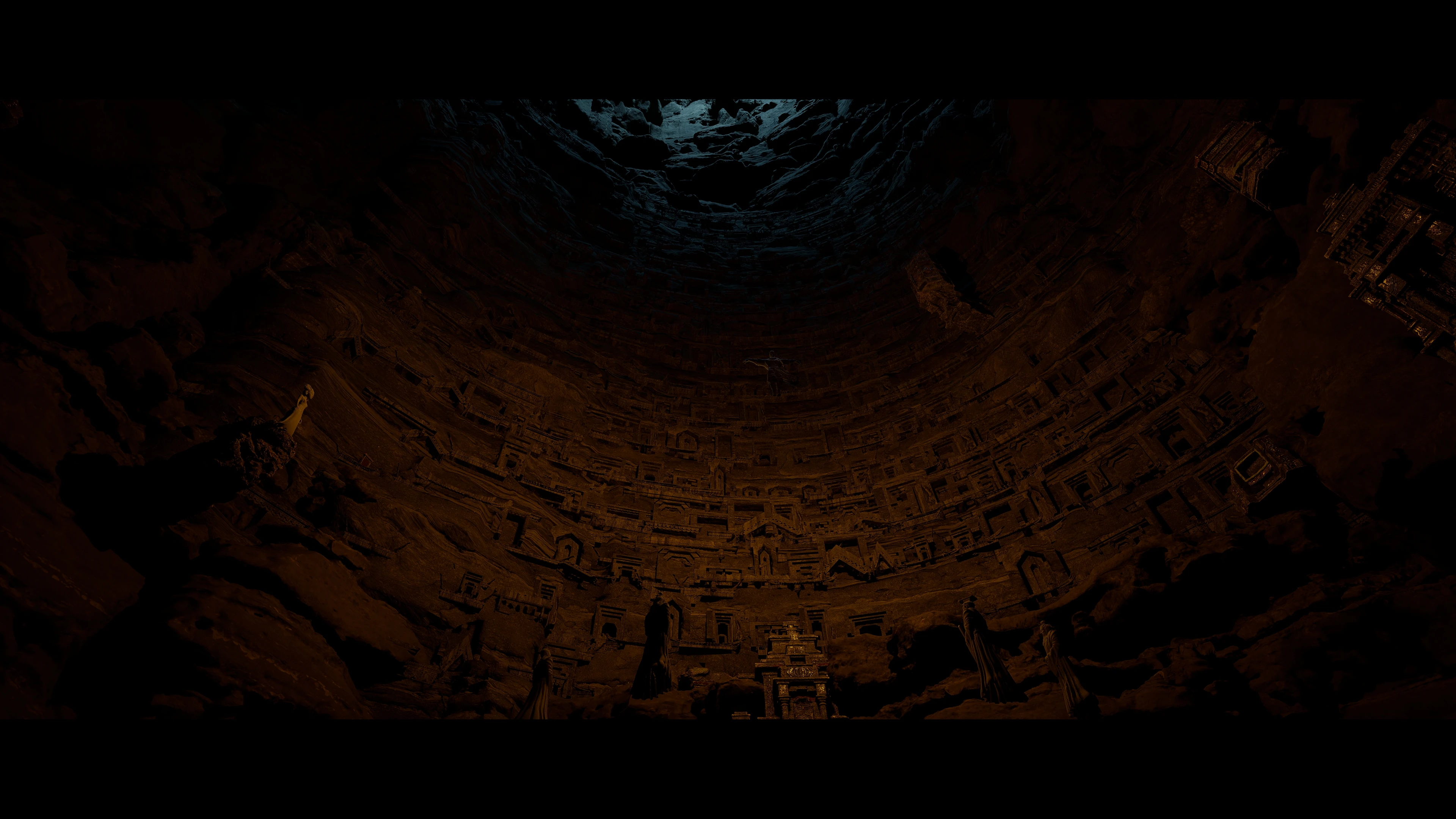 Carved circular chamber in the underworld